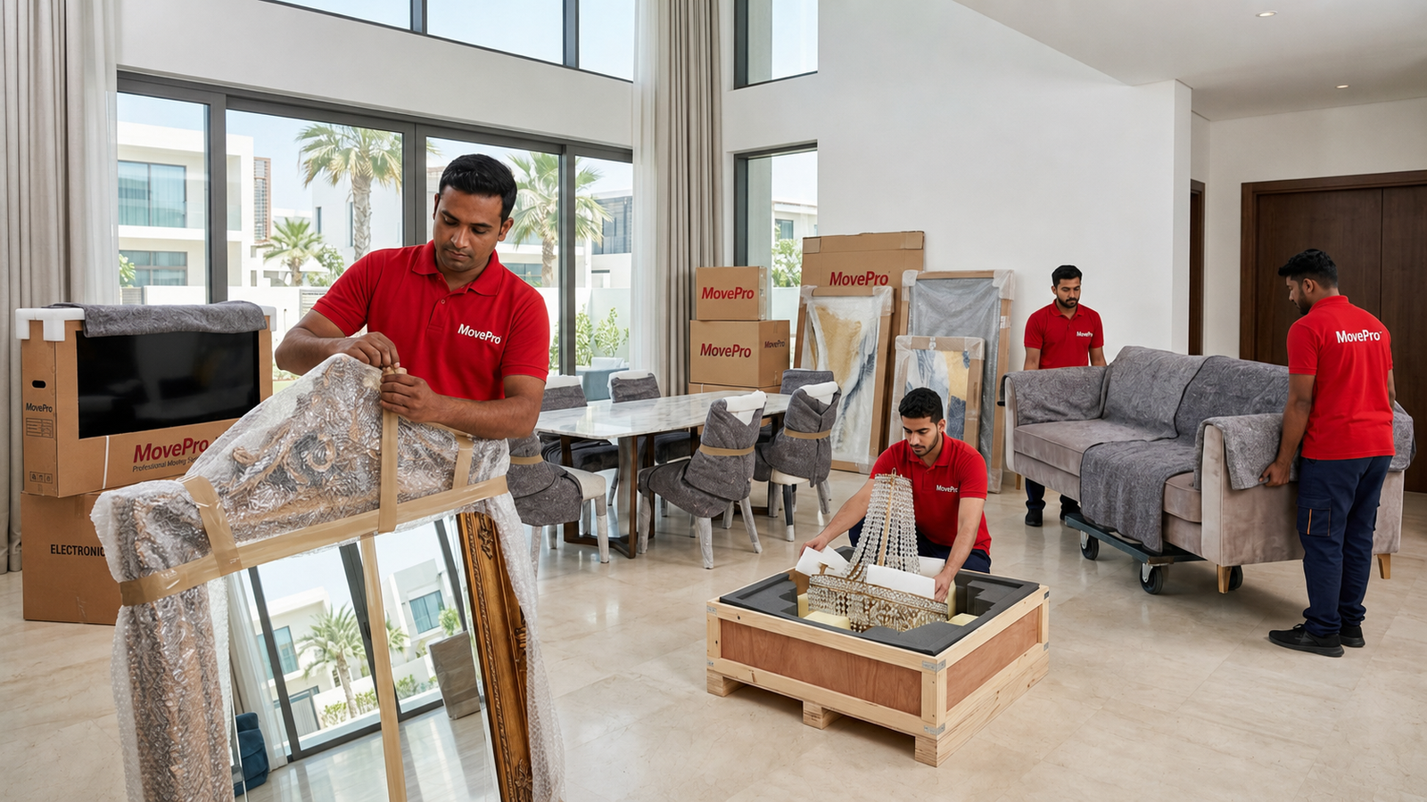 Completed luxury villa relocation with professionally arranged furniture in Dubai
